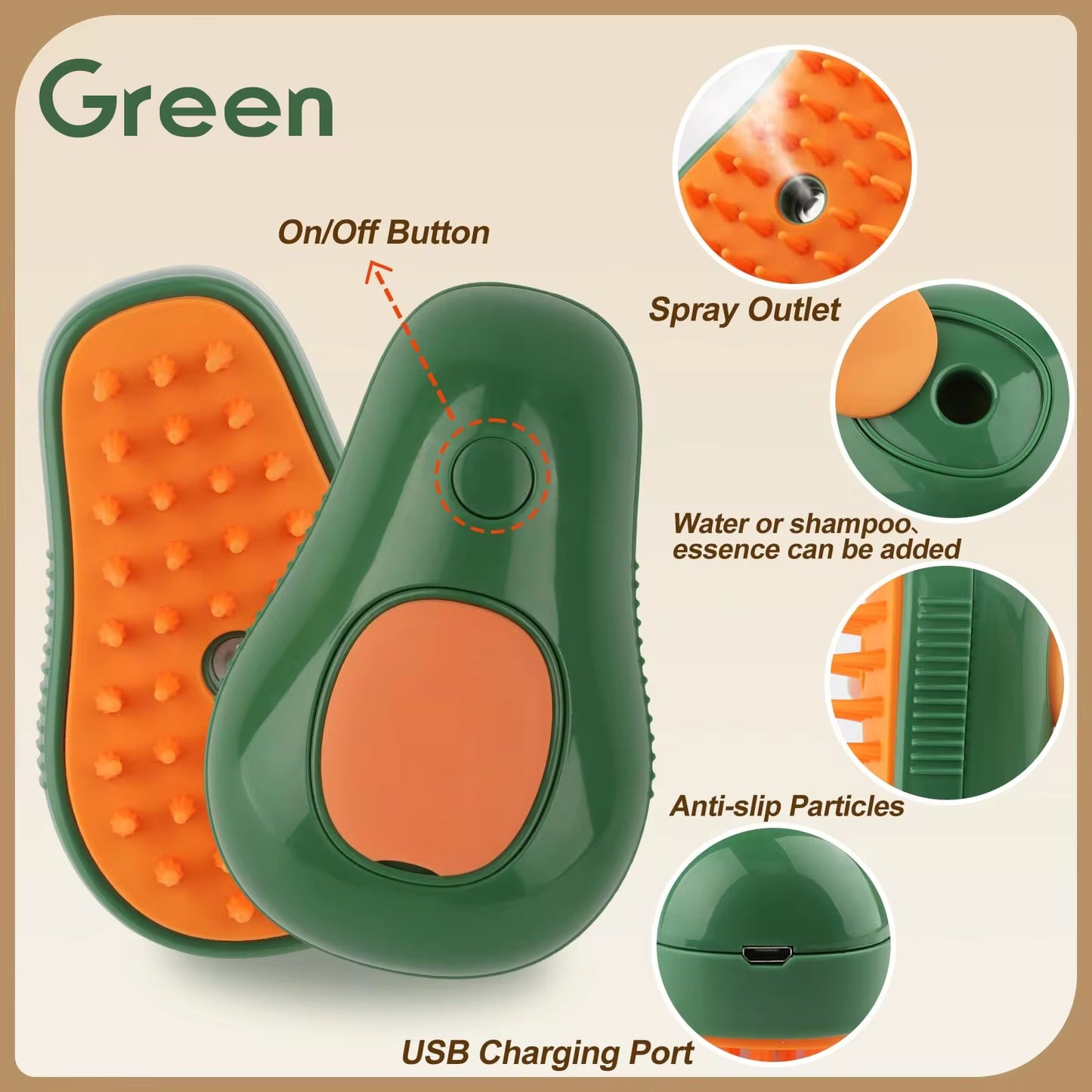 3-in-1 Steam Pet Grooming Brushs