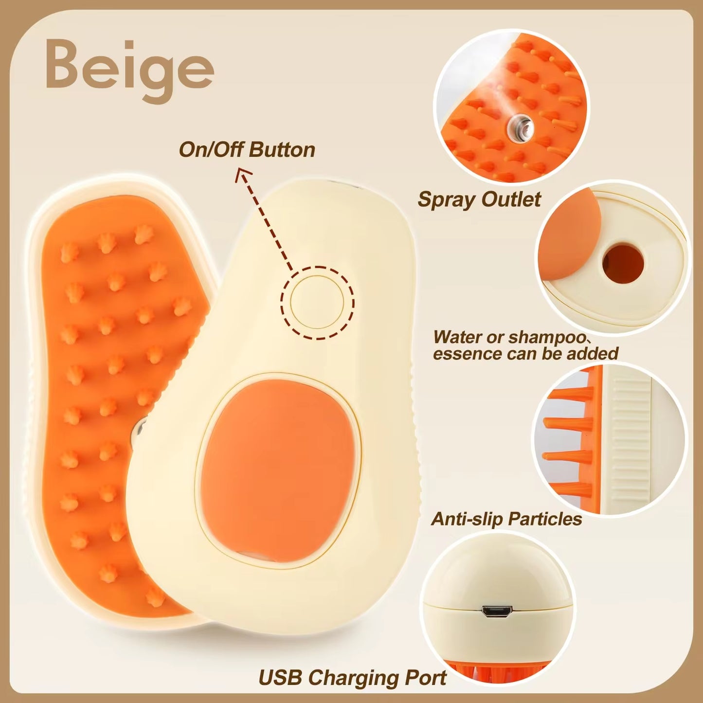 3-in-1 Steam Pet Grooming Brushs