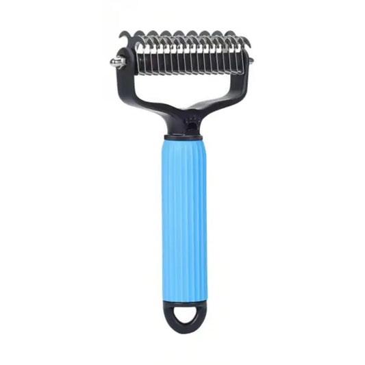 Double-Sided Cat Shedding Dematting Comb Deshedding Dog Brush, Pet Undercoat Rake Grooming Brush for Long Haired Dogs, Matted Fur Remover for Cats